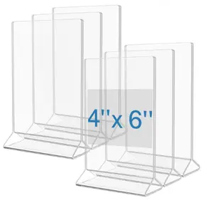 4x6 inches Acrylic Menu Holder Clear Table Display Holders AD Covers Plastic Sign Holder for Restaurant