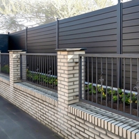 Valla de WPC, Madera Plástica y Aleación de Aluminio, Anticorrosión, Impermeable, Ecológica, Ignífuga, Diseño Moderno, para Exteriores, Hogar, Villa