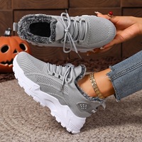 Chaussures de sport rétro classiques à lacets en coton mélangé de couleur unie, antidérapantes, tendance mode, chaudes et confortables, simples et décontractées
