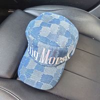 Casquette de baseball en denim à dessus plat, logo brodé personnalisé, sangle arrière réglable, unisexe, adultes, décontractée, polyvalente, streetwear, chapeau d'extérieur