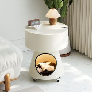 Tavolino Creativo a Forma di Cuccia per Gatti: Tavolino da Caffè Portatile con Ruote per Soggiorno, Divano o Camera da Letto - Product Image 4