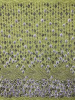 Tissu de Luxe en Dentelle Brodé Plat Plumes de Paon Exquises avec Perles Tubulaires pour Robe de Soirée Sirène 2026