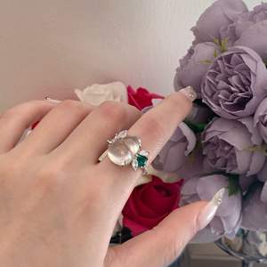 Anillo de Plata Pura S925, Estilo Chino Nuevo, con Diseño de Calabaza de Espuma de Agua, Jade Natural, Flor de Jade, Anillo Completo, Moderno - Product Image 4