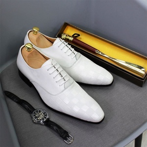 Chaussures Oxford pour hommes d'affaires européens, à enfiler, à bout pointu, avec embout en acier, en cuir véritable, antidérapantes, respirantes et légères - Product Image 2