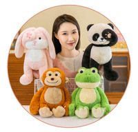 Vente en gros de jouets interactifs adorables et mignons en peluche couvrant le visage, poupée, grenouille, panda, lapin, jouets en peluche