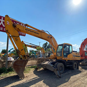 Excavatrice sur pneus Hyundai 210w-7 avec lame, Excavatrice Hyundai d'origine, Excavatrice Hyundai 210w-5 210w - Product Image 1