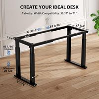 Cadre de bureau électrique moderne à 4 pieds, réglable en hauteur, avec double moteur, 39"-79", anti-collision, noir, capacité de 264 lb