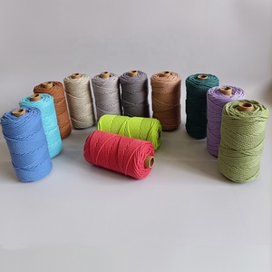 Prêt à expédier torsadé 1/6 '3MM Makrame Hilo cordon macramé corde de coton - Product Image 6