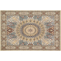 Tapis de table basse rectangulaire en fibre de polyester, style ethnique rétro, imprimé à motifs unis, durable, résistant aux taches, épaisseur 10 mm, couleur café, pour salon