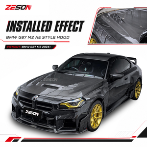Capot en fibre de carbone sèche style AE pour BMW M2 G87 Série 2 G42 M240i 230i Coupé <span class=keywords><strong>2022</strong></span>+ - Product Image 2