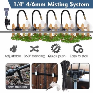 Système <span class=keywords><strong>de</strong></span> refroidissement par brumisation 30-5m 1/4" 4/6mm 360° °   Pulvérisateur à <span class=keywords><strong>buse</strong></span> réglable flexible <span class=keywords><strong>pour</strong></span> l'<span class=keywords><strong>arrosage</strong></span> des jardins extérieurs - Product Image 5