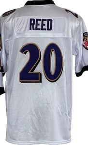 Maillot de football pour homme de qualité supérieure, cousu # 52 R.LEWIS # 20 REED Vêtements de sport rétro en maille respirante grande taille séchage rapide - Product Image 4