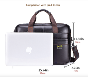 Maletín de Cuero Genuino Andong para Portátil de 13 Pulgadas, Bolso de Mano para Hombre, Estilo Europeo, Moda, Negocios, Bandolera - Product Image 3