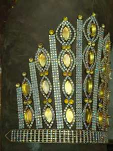 Light <strong>Blue</strong> Crystal Rhinestone Queen Crown Pageant Crown <strong>Tiara</strong> - Product Image 6
