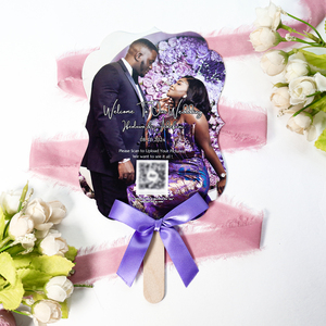 Độc đáo Fan Shape chương trình đám cưới tùy chỉnh Menu lời mời đám cưới với hai mặt in ấn - Product Image 4