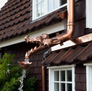 Thủ công đồng Rồng Đầu nước mưa vòi trang trí máng xối downspout biệt thự mái hiên hiện đại cổ sang trọng tay búa - Product Image 6