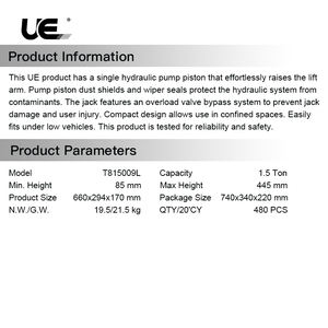 Les voitures de luxe de 1,5 tonnes sont spécialement équipées d'un <span class=keywords><strong>cric</strong></span> hydraulique en aluminium - Product Image 2