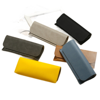 Étui à lunettes portable haut de gamme en cuir PU multicolore Huicheng BL, semi-rigide, personnalisable, avec fermeture magnétique à pression