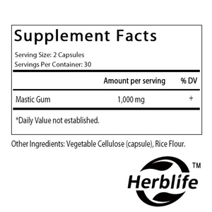 Goma Mastic OEM/ODM, 1000 mg - 60 Cápsulas Vegetarianas - Fórmula Natural que Apoya la Salud del Estómago y el Intestino - 30 Porciones - Product Image 2