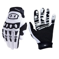 Gants de moto unisexes en peau de chèvre à demi-doigts, compatibles écran tactile, pour motocross, antidérapants, avec fermeture auto-agrippante, hiver/été
