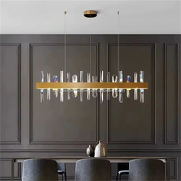 Lampe en cristal moderne simple et luxueuse, style nordique, éclairage suspendu créatif en acier inoxydable pour salon, luminaires de plafond