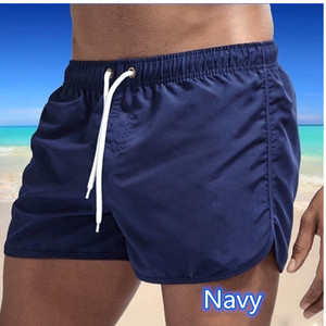Shorts pour homme bleu clair à cordon de serrage en polyester, coupe sportive, pour l'été, la plage, l'entraînement, la course, séchage rapide, longueur courte, taille mi-haute - Product Image 5
