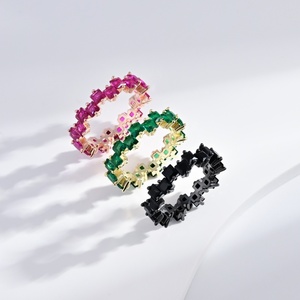 custom plata 925 sterling <b>Silver</b> rose red zircon <b>ring</b> <b>emerald</b> Baguette cut stone wedding engagement multi color women <b>rings</b> - Product Image 3