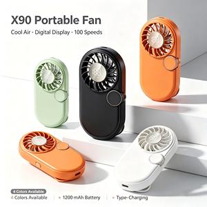 Ventilateur portable de camping orange en promotion, petit ventilateur de table personnel USB blanc, ventilateur de refroidissement USB à batterie - Product Image 2