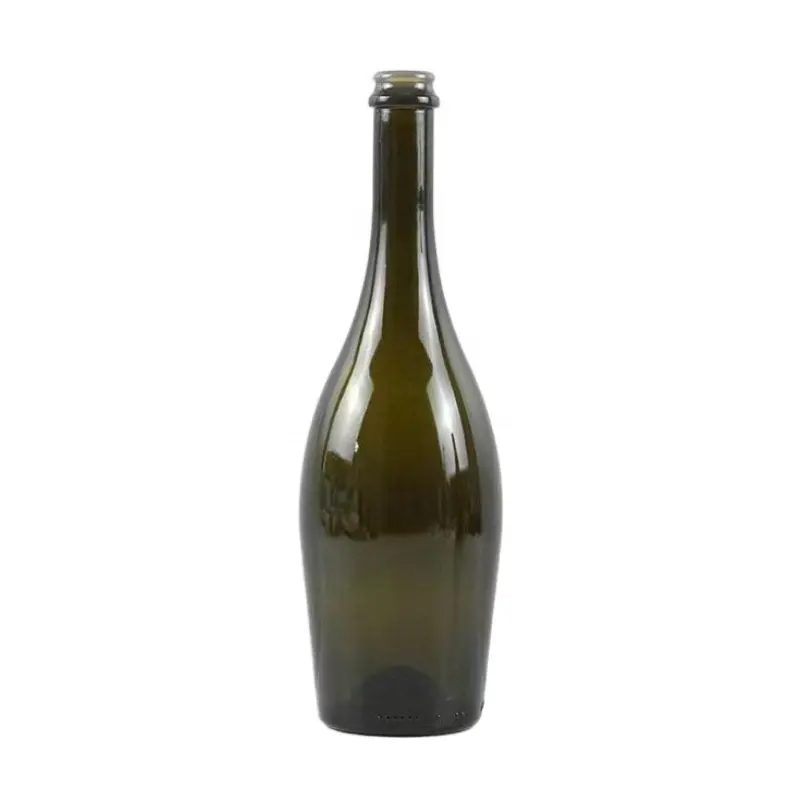 Manufacturer cheap price bowling shape 750ml glass champagne bottle wholesale champagne wine bottle vodka bottle