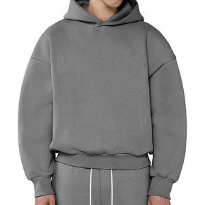 Ropa de calle de alta calidad Sudaderas con capucha en blanco 100% algodón de gran tamaño 500GSM Sudadera con capucha personalizada Peso pesado recortada 500gsm Sudadera con capucha personalizada - Product Image 3