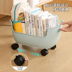 Contenedor de almacenamiento móvil con ruedas, organizador rectangular de oficina para libros y bolsas, para debajo del escritorio, uso en el aula de estudiantes - Product Image 4