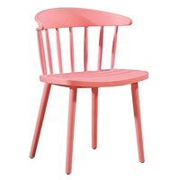 Chaise de salle à manger moderne H-358P en plastique rouge de style farmhouse pour la maison, le bar ou le restaurant, avec pieds en plastique