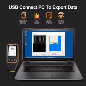 Chất lượng rực rỡ tự động sơn đo độ dày sơn Tester Tự động kiểm tra công cụ lớp phủ nhanh chóng Tester - Product Image 4
