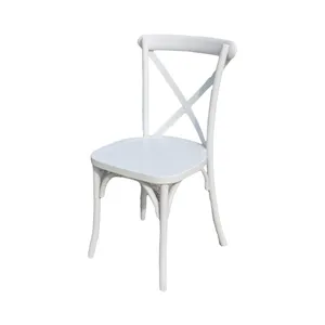 Wholesale high quality vintage stackable hotel restaurant used oak wooden or metal dining x back cross back chair