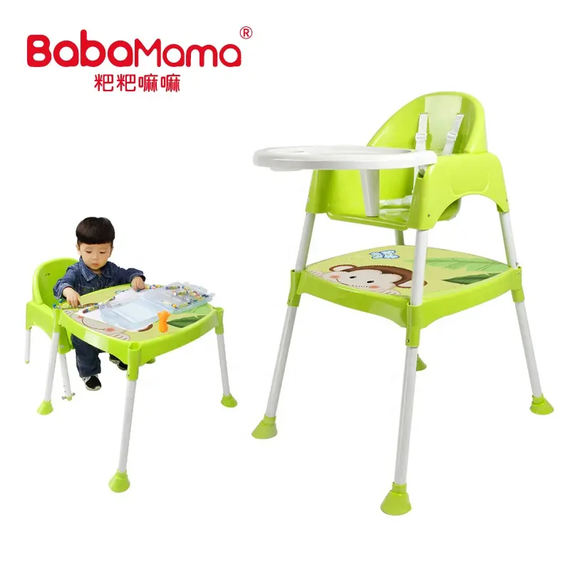 Mesa conversível portátil para brincar, cadeira alta para bebês