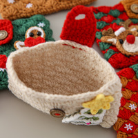 Sac à main en laine fait main en forme de feuille, écologique, pour la fête des pères et le Nouvel An, avec fil flocon de neige, porte-cartes, porte-rouge à lèvres, porte-monnaie, trousse de maquillage