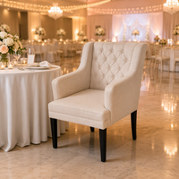 Chaise de banquet en velours royal pour mariage, hôtel et restaurant, dossier à boucle zippée, pieds en bois massif, 60 couleurs