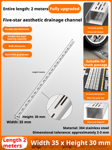 Best-selling Modern Outdoor Balcony & Patio Gutters 304 Stainless Steel U-Shaped Drain Channels - Product Image 3