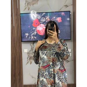 Lujosa Abaya Larga de Terciopelo de Seda Bordada con Flores, Transpirable, para Verano, Elegante, Modesta, de Corte Holgado, Vestido de Noche Tipo Caftán - Product Image 3