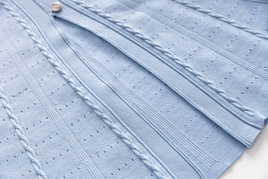 2025 estate di alta qualità da donna con bottone tinta unita a manica corta miste monopetto a trapezio <span class=keywords><strong>abito</strong></span> <span class=keywords><strong>Midi</strong></span> donna - Product Image 5