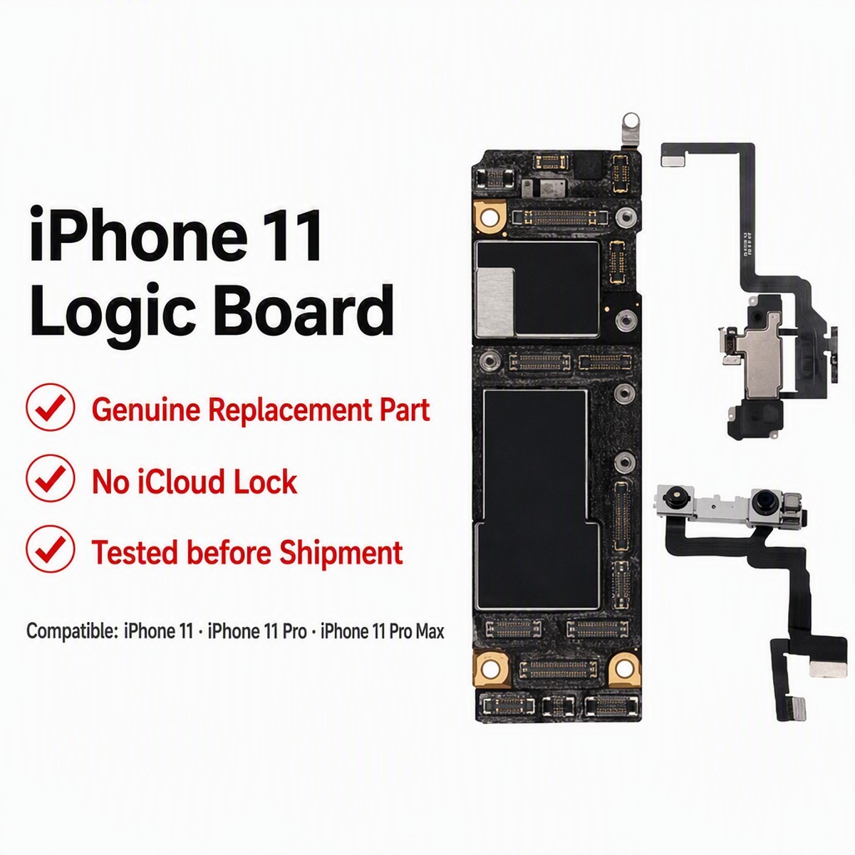 Genuine <strong>iPhone</strong> <strong>11</strong>/<strong>11</strong> <strong>Pro</strong>/<strong>11</strong> <strong>Pro</strong> <strong>Max</strong> Logic Board <strong>Replacement</strong> Mainboard No ICloud Lock Repair Part
