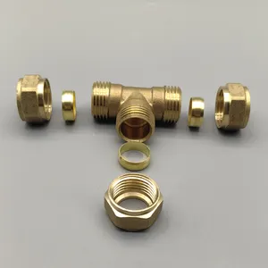 Copper fittings  15mm-54mm brass CC tee pipe fittings