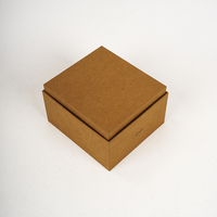 Boîte cadeau pour thé personnalisée en carton rigide brun carré à deux pièces avec compartiments