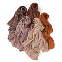 Nouveau Rose fleur imprimé froissé écharpes châles dames 180*68CM plissé froissé écharpe brillant paillettes tête Wrap Turban musulman Hijab