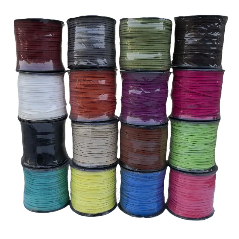 2.6mm Suede Cord, 100 Yards Flat Faux Leather Cord for Necklaces, Bracelets Jewelry Making, Beading