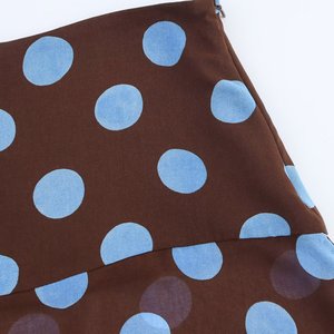 Vestido de Verano para Mujer, Estilo Urbano, Espalda Descubierta, Sin Mangas, Delgado, con Estampado de Lunares, Cuello Halter, Estilo Ondulado - Product Image 5