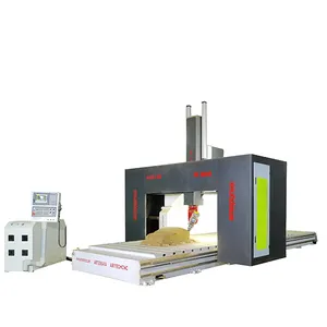 cnc router 5 axis with dust cover for wood foam mold milling for stone craving
