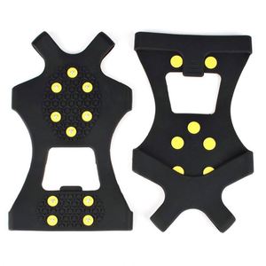 Crampons antidérapants en silicone pour glace et neige, avec 10 pointes en acier, picots en caoutchouc pour chaussures et bottes, ajustement facile à enfiler - Product Image 5