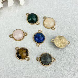 金メッキDIYクラシックスタイルジュエリー作りアクセサリー天然石ローズ石英ラブラドライトペンダントネックレスブレスレットコネクタ - Product Image 3