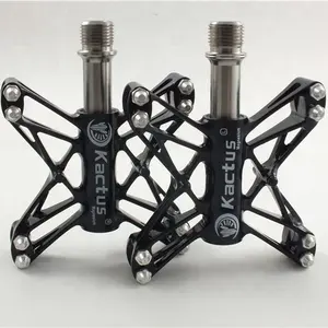 초경량 CNC MTB 자전거 페달 사이클링 3 밀봉 베어링 KACTUS TECH 210/쌍 티타늄 차축 페달 자전거 안티-슬립